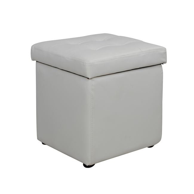 skampo-me-apothikeytiko-choro-pu-leyko-c ΣΚΑΜΠΟ PRO CUBE HM224.02 PU ΜΕ ΑΠΟΘΗΚΕΥΤΙΚΟ ΧΩΡΟ- ΛΕΥΚΟ 38x38x36,5Υεκ. - Image 1