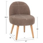 ΣΚΑΜΠΟ ΜΕ ΠΛΑΤΗ YASMINE ΜΠΟΥΚΛΕ ΥΦΑΣΜΑ ΑΝΟΙΧΤΟ ΚΑΦΕ HM8395.25 47x46x64,5Y εκ. - Image 2