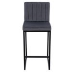 ΣΚΑΜΠΟ ΜΕΣΑΙΟΥ ΥΨΟΥΣ PIPER ΒΕΛΟΥΔΟ ΓΚΡΙ & ΜΑΥΡΟ ΜΕΤΑΛΛΙΚΟ ΣΚΕΛΕΤΟ HM8525.01 40x49x96Υ εκ. - Image 3