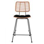 ΣΚΑΜΠΟ ΜΕΣΑΙΟΥ ΥΨΟΥΣ ALLEGRA HM5644 ΜΕΤΑΛΛΙΚΟ ΜΕ WICKER ΣΕ ΜΠΕΖ ΑΠΟΧΡΩΣΗ 55x56x107 εκ. - Image 3