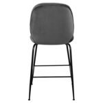 ΣΚΑΜΠΟ ΜΕΣΑΙΟΥ ΥΨΟΥΣ NORA HM8524.01 ΒΕΛΟΥΔΟ ΓΚΡΙ & ΜΑΥΡΟ ΜΕΤΑΛΛΙΚΟ ΣΚΕΛΕΤΟ 48x61x103Υ εκ. - Image 6