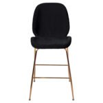 ΣΚΑΜΠΟ ΜΕΣΑΙΟΥ ΥΨΟΥΣ NORA HM8524.04 ΒΕΛΟΥΔΟ ΜΑΥΡΟ & ΧΡΥΣΟ ΜΕΤΑΛΛΙΚΟ ΣΚΕΛΕΤΟ 48x61x103Υ εκ. - Image 3