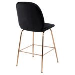 ΣΚΑΜΠΟ ΜΕΣΑΙΟΥ ΥΨΟΥΣ NORA HM8524.04 ΒΕΛΟΥΔΟ ΜΑΥΡΟ & ΧΡΥΣΟ ΜΕΤΑΛΛΙΚΟ ΣΚΕΛΕΤΟ 48x61x103Υ εκ. - Image 5