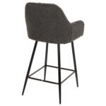 ΣΚΑΜΠΟ ΜΕΣΑΙΟΥ ΥΨΟΥΣ STRIKE HM8592.01 ΥΦΑΣΜΑ TEDDY ΓΚΡΙ-ΜΑΥΡΑ ΜΕΤΑΛΛΙΚΑ ΠΟΔΙΑ 50x50x94,5Υεκ. - Image 5