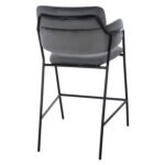 ΣΚΑΜΠΟ ΜΕΣΑΙΟΥ ΥΨΟΥΣ HM8735.01 KELSO ΒΕΛΟΥΔΟ ΓΚΡΙ ΜΕ ΜΕΤΑΛΛΙΚΟ ΣΚΕΛΕΤΟ 54x58x95Υ εκ. - Image 5