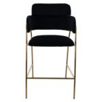 ΣΚΑΜΠΟ ΜΕΣΑΙΟΥ ΥΨΟΥΣ KELSO HM8735.04 ΒΕΛΟΥΔΟ ΜΑΥΡΟ ΕΠΙΧΡΥΣΟ ΣΚΕΛΕΤΟ 54x58x95Υ εκ. - Image 3