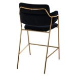 ΣΚΑΜΠΟ ΜΕΣΑΙΟΥ ΥΨΟΥΣ KELSO HM8735.04 ΒΕΛΟΥΔΟ ΜΑΥΡΟ ΕΠΙΧΡΥΣΟ ΣΚΕΛΕΤΟ 54x58x95Υ εκ. - Image 5