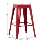 ΣΚΑΜΠΟ ΜΕΣΑΙΟΥ ΥΨΟΥΣ ΜΕΤΑΛΛΙΚΟ HM8573.04 MELITA ΣΕ KOKKINO 43x43x67Yεκ. - Image 2