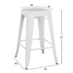 ΣΚΑΜΠΟ ΜΕΣΑΙΟΥ ΥΨΟΥΣ ΜΕΤΑΛΛΙΚΟ HM8573.21 MELITA ΣΕ ΛΕΥΚΟ ΜΑΤ 43x43x67Yεκ. - Image 2