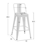 ΣΚΑΜΠΟ ΜΕΣΑΙΟΥ ΥΨΟΥΣ ΜΕΤΑΛΛΙΚΟ MELITA ΜΕ ΠΛΑΤΗ ΣΕ ΛΕΥΚΟ ΜΑΤ HM8574.31 42x42x89,5Υ εκ. - Image 2