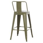 ΣΚΑΜΠΟ ΜΕΣΑΙΟΥ ΥΨΟΥΣ ΜΕΤΑΛΛΙΚΟ MELITA ΣΕ DARK OLIVE GREEN HM8574.03 42x42x98 cm. - Image 5