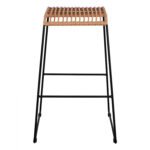 ΣΚΑΜΠΟ ΜΕΤΑΛΛΙΚΟ ALLEGRA HM5641 ΜΕ WICKER ΣΕ ΜΠΕΖ ΑΠΟΧΡΩΣΗ 49x50x76 εκ. - Image 3