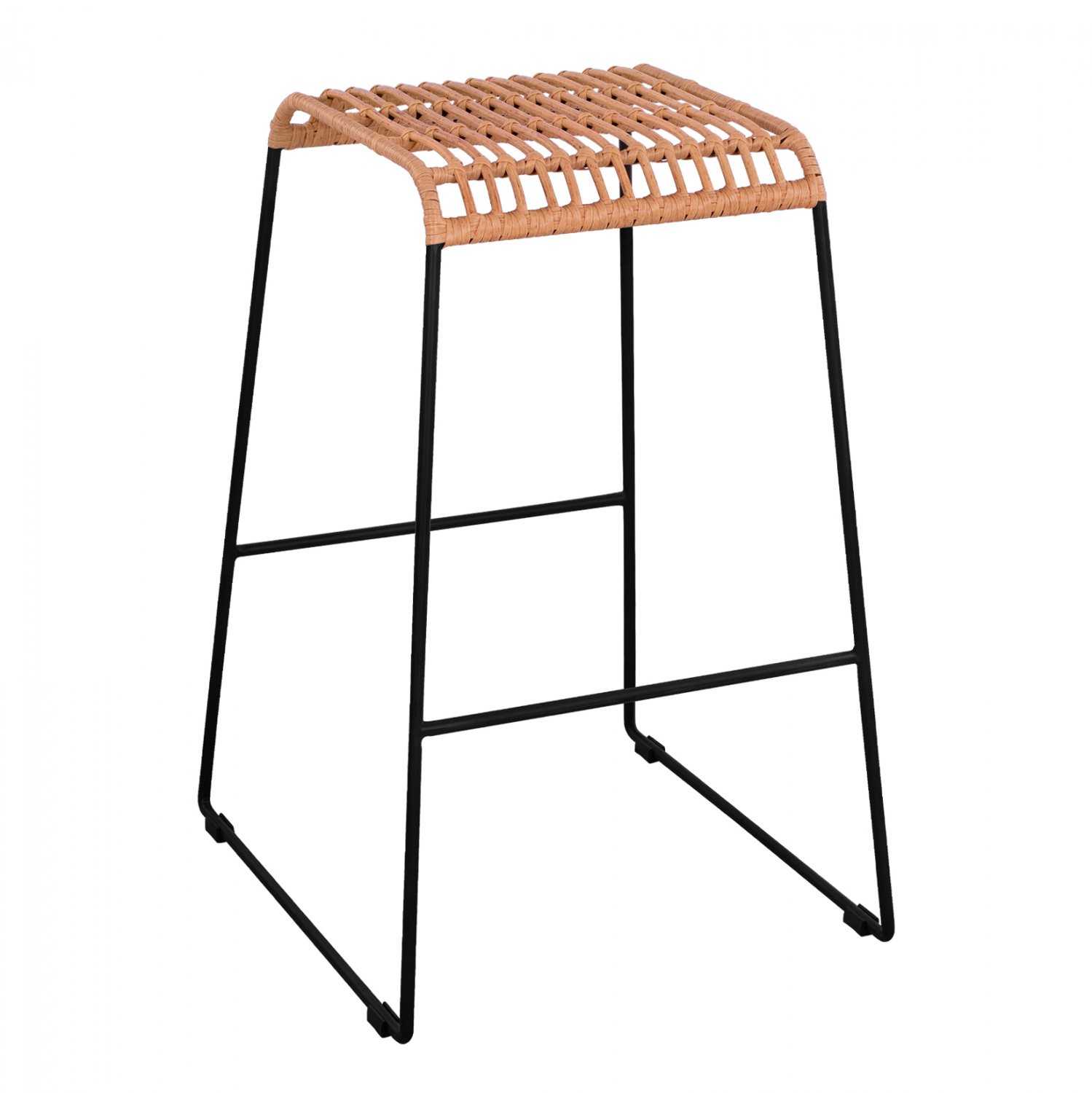 skampo-metalliko-fb95641-me-wicker-se-mp ΣΚΑΜΠΟ ΜΕΤΑΛΛΙΚΟ ALLEGRA HM5641 ΜΕ WICKER ΣΕ ΜΠΕΖ ΑΠΟΧΡΩΣΗ 49x50x76 εκ. - Image 1