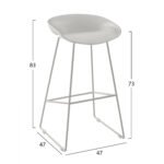 ΣΚΑΜΠΟ ΜΕΤΑΛΛΙΚΟ NAILA HM8450.01 ΜΕ ΚΑΘΙΣΜΑ PP ΛΕΥΚΟ 47x47x83 εκ. - Image 2