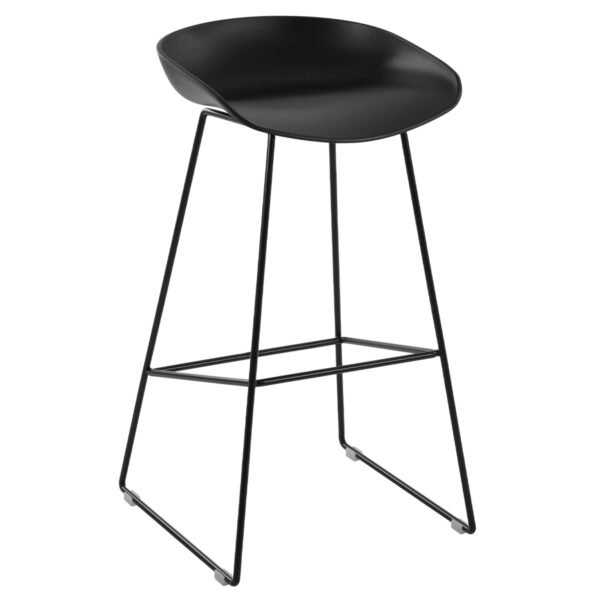 ΣΚΑΜΠΟ ΜΕΤΑΛΛΙΚΟ NAILA HM8450.02 ΜΕ ΚΑΘΙΣΜΑ PP ΜΑΥΡΟ 47x47x83 εκ.