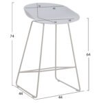 ΣΚΑΜΠΟ ΜΠΑΡ NAILA HM9299.01 ΛΕΥΚΟ ΜΕΣΑΙΟΥ ΥΨΟΥΣ 44x44x74Yεκ. - Image 2