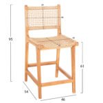 ΣΚΑΜΠΟ ΜΠΑΡ ΜΕ ΠΛΑΤΗ NESHA HM9381.11 ΞΥΛΟ ΤΕΑΚ & ΣΧΟΙΝΙ VIRO VIRO 46x48,5x96Υεκ. - Image 2