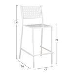 ΣΚΑΜΠΟ ΜΠΑΡ ΜΕΤΑΛΛΙΚΟ OLYMPIAS HM5528.02 ΣΕ ΛΕΥΚΗ ΑΠΟΧΡΩΣΗ 47x58x111 εκ. - Image 2