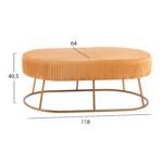 ΣΚΑΜΠΟ ΠΑΓΚΑΚΙ ALINAFE HM8635.09 ΑΠΟ ΧΡΥΣΟ ΒΕΛΟΥΔΟ ΜΕ ΧΡΥΣΗ ΒΑΣΗ 118Χ64Χ40,5Y εκ. - Image 2