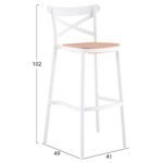 ΣΚΑΜΠΟ ΠΟΛΥΠΡΟΠΥΛΕΝΙΟΥ CONN HM5933.01 ΜΕ ΠΛΑΤΗ ΛΕΥΚΟ ΜΕ ΜΠΕΖ ΚΑΘΙΣΜΑ 41x49x102Υ εκ. - Image 2