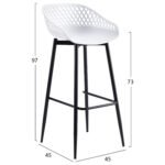 ΣΚΑΜΠΟ ΠΟΛΥΠΡΟΠΥΛΕΝΙΟΥ ΛΕΥΚΟ ΜΕ ΜΕΤΑΛΛΙΚΑ ΜΑΥΡΑ ΠΟΔΙΑ HM8686.11 45x45x97Υ εκ. - Image 2