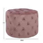 ΣΚΑΜΠΟ KASSIE  ΣΑΠΙΟ ΜΗΛΟ ΒΕΛΟΥΔΟ ΤΥΠΟΥ CHESTERFIELD HM8406.02 Φ60x43Υ εκ. - Image 2