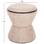 ΣΚΑΜΠΟ ΣΤΡΟΓΓΥΛΟ LINNER HM9604.08 ΜΠΟΥΚΛΕ ΥΦΑΣΜΑ ΜΠΕΖ-ΜΑΥΡΗ ΛΕΠΤΟΜΕΡΕΙΑ Φ38x44 εκ. - Image 2