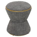 ΣΚΑΜΠΟ ΣΤΡΟΓΓΥΛΟ LINNER HM9604.11 ΜΠΟΥΚΛΕ ΥΦΑΣΜΑ ΓΚΡΙ-ΧΡΥΣΗ ΛΕΠΤΟΜΕΡΕΙΑ Φ38,5x43Υ - Image 2