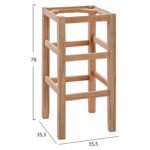 ΣΚΑΜΠΟ ΞΥΛΙΝΟ Χ.ΠΛΑΤΗ ΣΚΕΛΕΤΟΣ ΑΠΟ ΟΞΙΑ ΑΒΑΦΟ HM5583.02 35,5x35,5x78 εκ. - Image 2