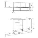 ΣΥΝΘΕΣΗ ΚΟΥΖΙΝΑΣ RODNEY ΜΕΛΑΜΙΝΗ ΓΚΡΙ ΜΕ ΠΑΓΚΟ ΛΕΥΚΟ HM2442.10 200x46-29,2εκ. - Image 2