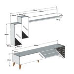 ΣΥΝΘΕΣΗ ΣΑΛΟΝΙΟΥ ΜΕΛΑΜΙΝΗΣ 2 ΤΜΧ ΦΥΣΙΚΟ OAK HM11849.01 - Image 3