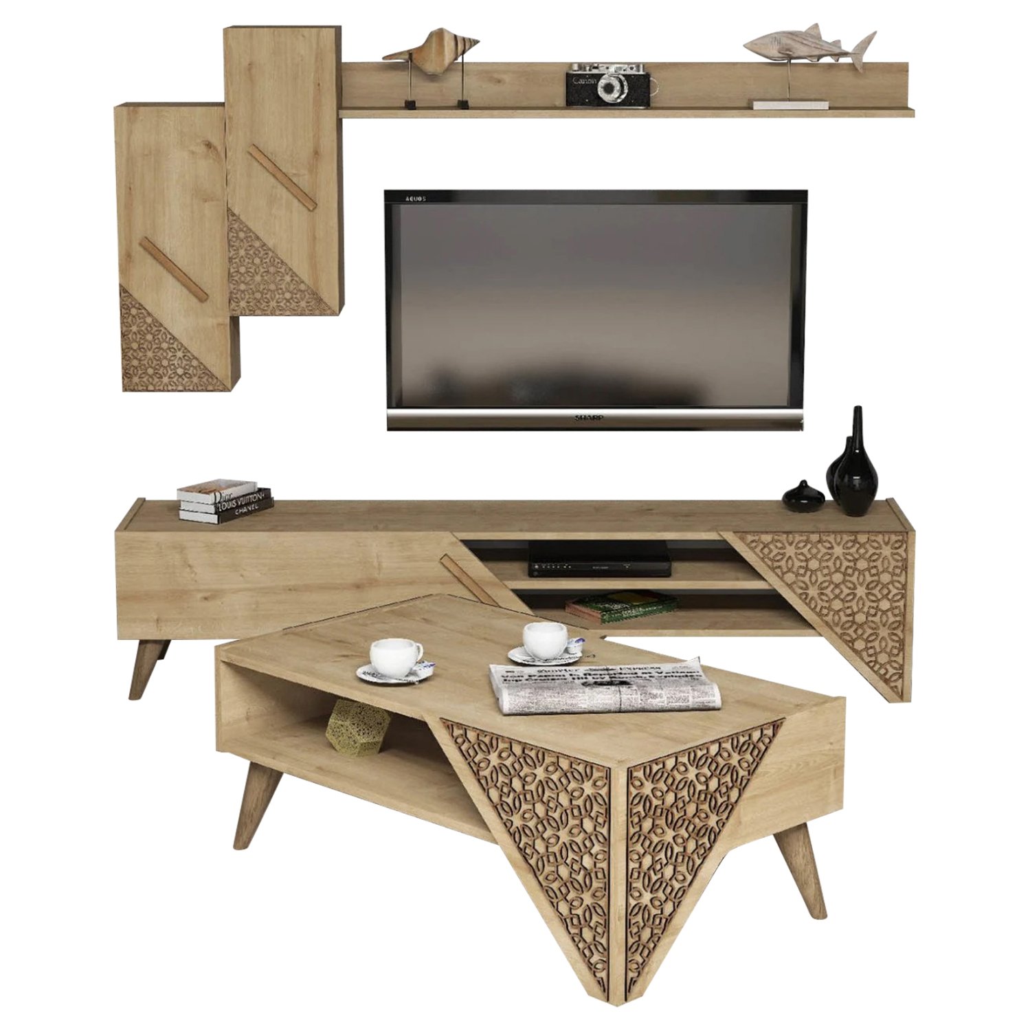 synthesi-salonioy-melaminis-2-tmch-fysik ΣΥΝΘΕΣΗ ΣΑΛΟΝΙΟΥ ΜΕΛΑΜΙΝΗΣ 2 ΤΜΧ ΦΥΣΙΚΟ OAK HM11849.01 - Image 1