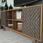 ΣΥΝΘΕΣΗ ΤΗΛΕΟΡΑΣΗΣ HM9516.02 ΜΕΛΑΜΙΝΗΣ ΣΕ ΚΑΡΥΔΙ ΜΕ ΜΠΛΕ 160x35x56.2Y εκ. - Image 6