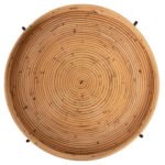 ΤΡΑΠΕΖΑΚΙ ΒΟΗΘΗΤΙΚΟ FLY HM7907 RATTAN ΦΥΣΙΚΟ ΧΡΩΜΑ-ΜΕΤΑΛΛΙΚΗ ΒΑΣΗ ΜΑΥΡΗ Φ50x40Υεκ. - Image 5