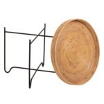 ΤΡΑΠΕΖΑΚΙ ΒΟΗΘΗΤΙΚΟ FLY HM7907 RATTAN ΦΥΣΙΚΟ ΧΡΩΜΑ-ΜΕΤΑΛΛΙΚΗ ΒΑΣΗ ΜΑΥΡΗ Φ50x40Υεκ. - Image 6