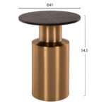 ΤΡΑΠΕΖΑΚΙ ΒΟΗΘΗΤΙΚΟ CLAYDEE HM9675 ΜΕΤΑΛΛΟ ΧΡΥΣΟ-ΜΑΥΡΟ ΜΑΡΜΑΡΟ ΤΟΠ Φ41x54,5Υεκ. - Image 2