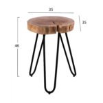 ΤΡΑΠΕΖΑΚΙ ΣΑΛΟΝΙΟΥ OSLO HM8208.11 ΑΠΟ ΜΑΣΙΦ ΚΟΡΜΟ ΑΚΑΚΙΑΣ 35X35X46Υ - Image 2