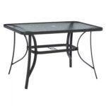 ΤΡΑΠΕΖΙ BRAVO ΜΕΤΑΛΛΙΚΟ ΓΚΡΙ ΓΥΑΛ.ΕΠΙΦΑΝΕΙΑ ΜΕ ΤΡΥΠΑ ΟΜΠΡΕΛΑΣ 120Χ70Χ72Υεκ.HM5021.11 - Image 3