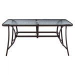 ΤΡΑΠΕΖΙ BRUNO 150X90Χ75Υεκ. ΜΕΤΑΛΛΙΚΟ ΟΡΘΟΓΩΝΙΟ ΚΑΦΕ ΜΕ ΤΡΥΠΑ ΟΜΠΡΕΛΑΣ Φ38 HM5145.12 - Image 3