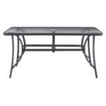 ΤΡΑΠΕΖΙ BRUNO 150X90Χ75Υεκ. ΜΕΤΑΛΛΙΚΟ ΟΡΘΟΓΩΝΙΟ ΓΚΡΙ ΜΕ ΤΡΥΠΑ ΟΜΠΡΕΛΑΣ Φ38  HM5145.11 - Image 3