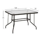 ΤΡΑΠΕΖΙ ADAM HM5679.02 ΜΕΤΑΛΛΙΚΟ ΚΑΦΕ ΜΕ ΓΥΑΛΙΝΗ ΕΠΙΦΑΝΕΙΑ 120Χ70Χ71Υεκ. - Image 2