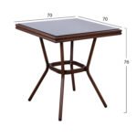 ΤΡΑΠΕΖΙ ΑΛΟΥΜΙΝΙΟΥ HARLOW 70X70X76  BAMBOO LOOK HM5568.03 ΚΑΦΕ ΜΕ ΓΥΑΛΙ - Image 2