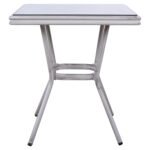 ΤΡΑΠΕΖΙ ΑΛΟΥΜΙΝΙΟΥ HARLOW 70X70X76 BAMBOO LOOK HM5568.01 ΛΕΥΚΗ ΠΑΤΙΝΑ ΜΕ ΓΥΑΛΙ - Image 3