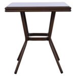 ΤΡΑΠΕΖΙ ΑΛΟΥΜΙΝΙΟΥ HARLOW 70X70X76  BAMBOO LOOK HM5568.03 ΚΑΦΕ ΜΕ ΓΥΑΛΙ - Image 3