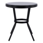 ΤΡΑΠΕΖΙ ΑΛΟΥΜΙΝΙΟΥ MOSES Φ70 BAMBOO LOOK HM5532.02 ΜΑΥΡΟ ΜΕ ΓΥΑΛΙ Φ70X76 εκ - Image 3