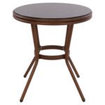 ΤΡΑΠΕΖΙ ΑΛΟΥΜΙΝΙΟΥ MOSES Φ70x76 εκ. BAMBOO LOOK HM5532.03 ΚΑΦΕ ΜΕ ΓΥΑΛΙ - Image 4