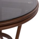 ΤΡΑΠΕΖΙ ΑΛΟΥΜΙΝΙΟΥ MOSES Φ70x76 εκ. BAMBOO LOOK HM5532.03 ΚΑΦΕ ΜΕ ΓΥΑΛΙ - Image 6