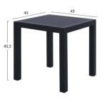 ΤΡΑΠΕΖΙ ΑΛΟΥΜΙΝΙΟΥ QIANA HM5402.02 ΓΚΡΙ 45x45x45,5Υ εκ. - Image 2
