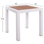 ΤΡΑΠΕΖΙ ΑΛΟΥΜΙΝΙΟΥ SABRA HM5403.01 ΛΕΥΚΟ ΜΕ POLYWOOD 45Χ45Χ45,5Y εκ. - Image 2
