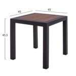 ΤΡΑΠΕΖΙ ΑΛΟΥΜΙΝΙΟΥ SABRA HM5403.02 ΓΚΡΙ ΜΕ POLYWOOD 45Χ45X45,5Yεκ. - Image 2